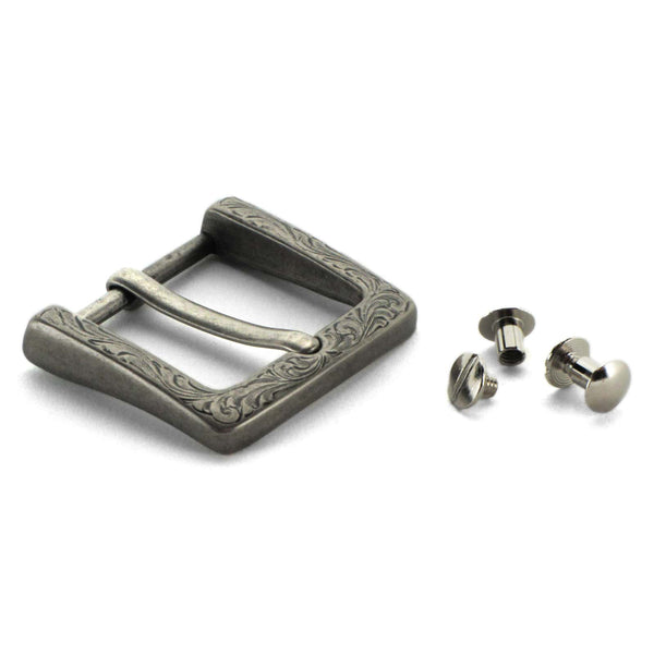 Square Chrome Buckle with Chicago Screws - Beltman