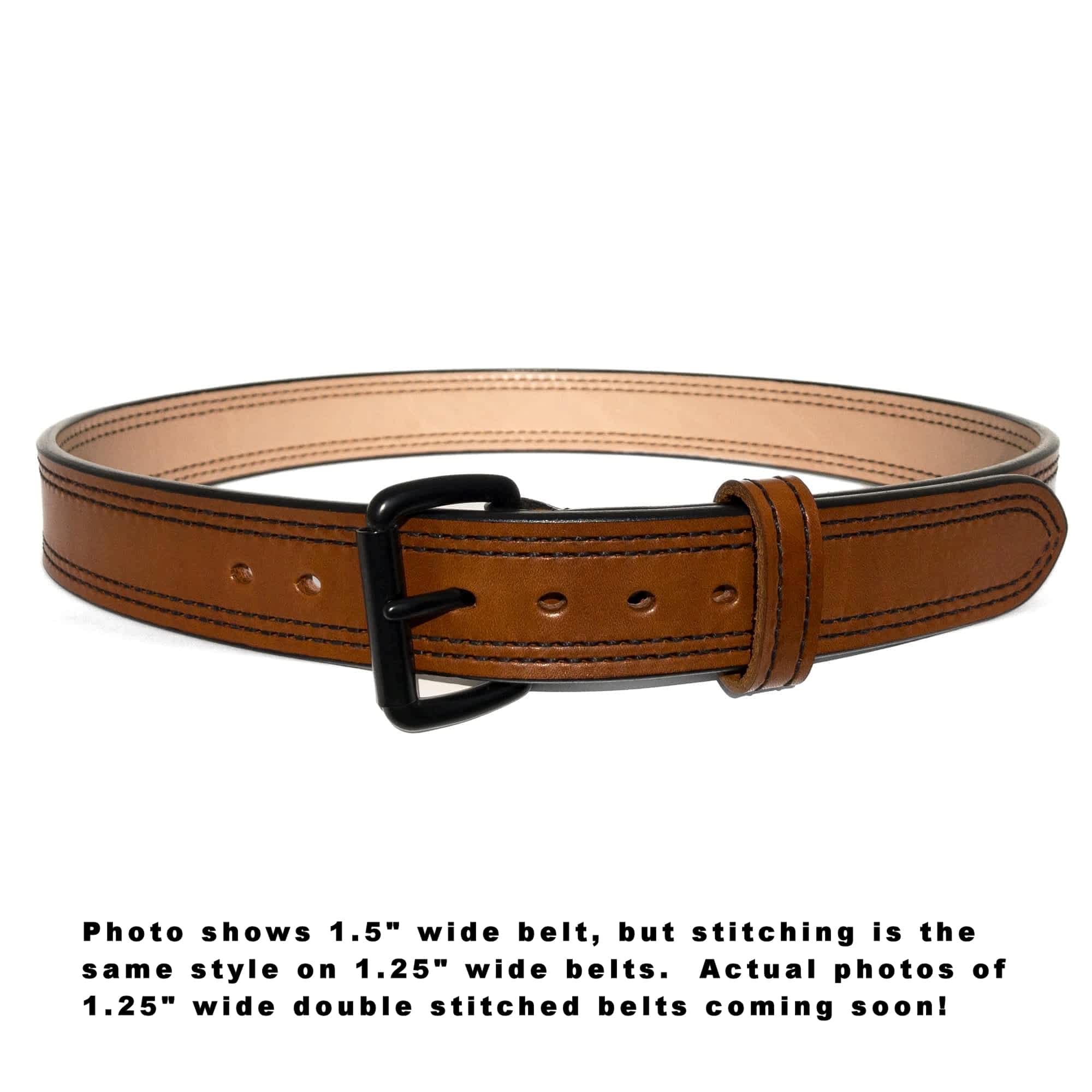 30mm Wide Women's Black Vintage Style Double Buckle Belt 