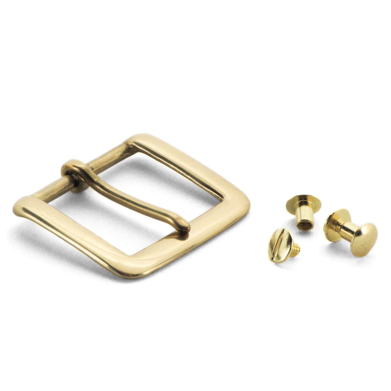 S002B Rectangle Buckle Solid Brass Buckle Center Bar Single Prong Buckle